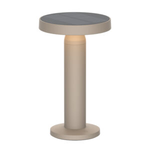 Round solar table lamp