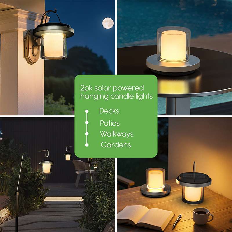 Hanging solar lantern solar candlelight lantern can be used in many different places