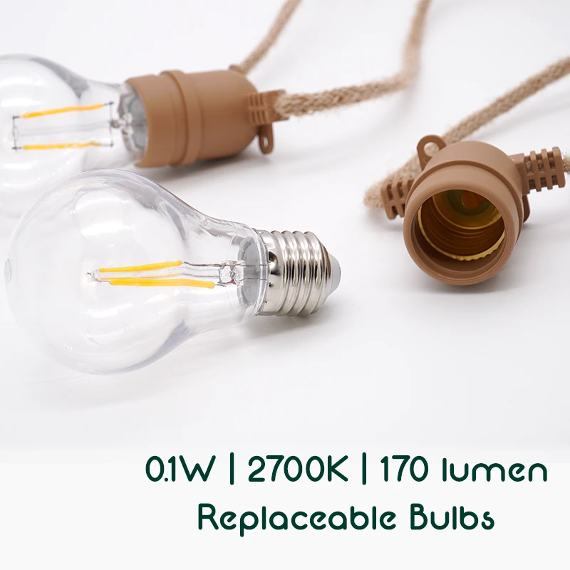 Solar hemp lights replaceable bulbs