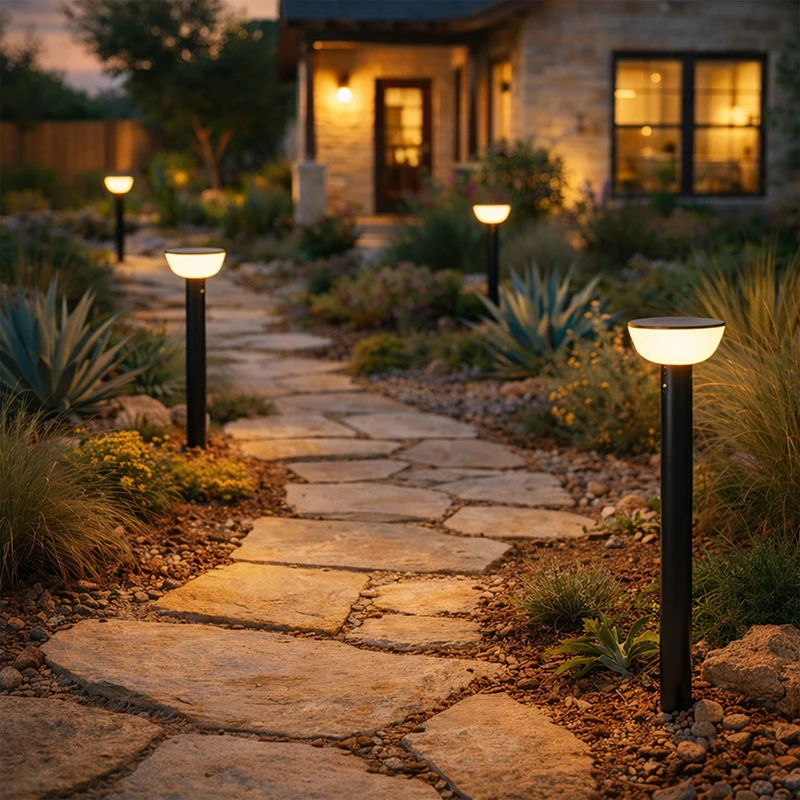 VerLuce solar pathway lights with motion sensor - Basin Series environmental image