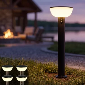 4pk VerLuce Solar Pathway Lights Basin Series