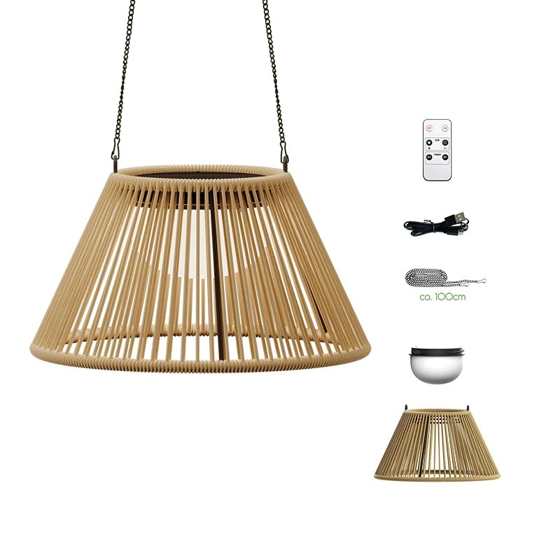 VerLuce Rattan Series Solar Pendent Lamps 2pk