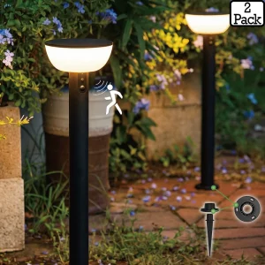 VerLuce solar pathway lights with motion sensor - Basin Series - 2pk