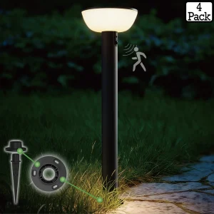 VerLuce solar pathway lights with motion sensor - Basin Series - 4pk