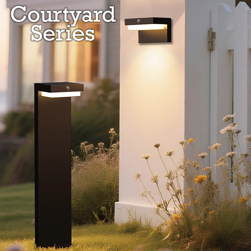 VerLuce Solar Pathway Lights Courtyard Series - Solar Landscape and Solar Wall Lights