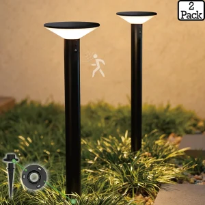 VerLuce solar pathway lights with motion sensor - Victorian Series - 2pk