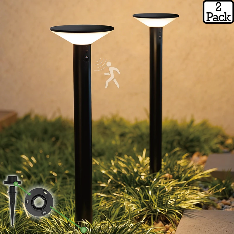 VerLuce solar pathway lights with motion sensor - Victorian Series - 2pk