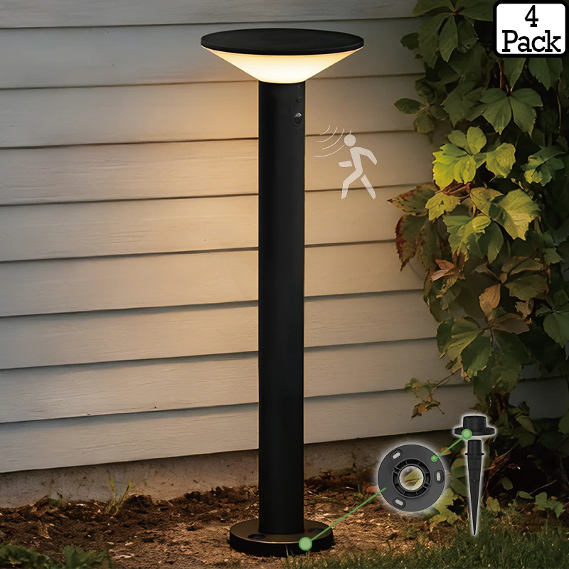 VerLuce solar pathway lights with motion sensor - Victorian Series - 4pk