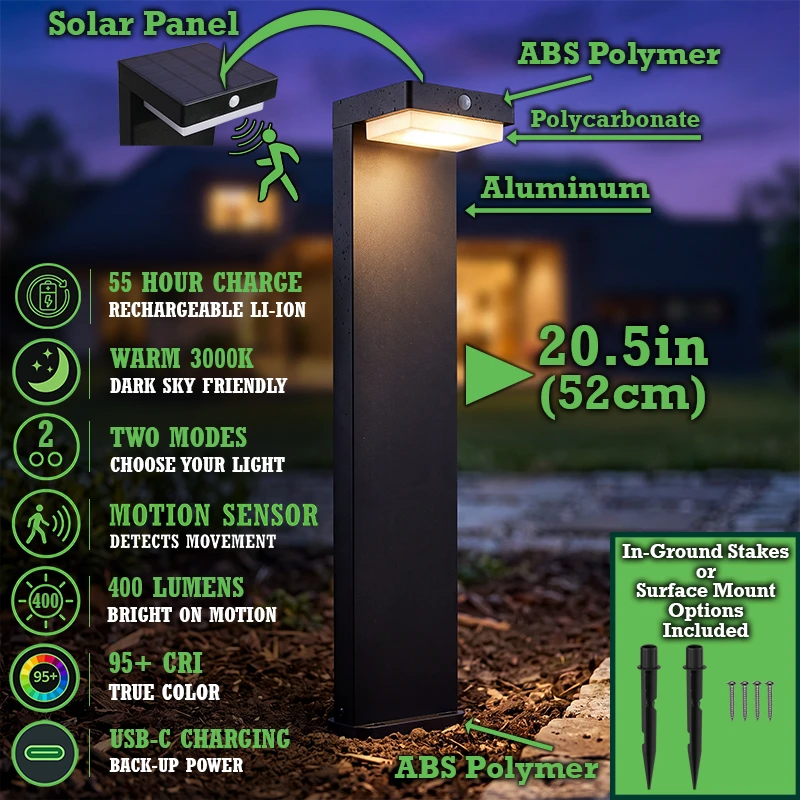 VerLuce Solar Pathway Lights Courtyard Series - features and benefits explained