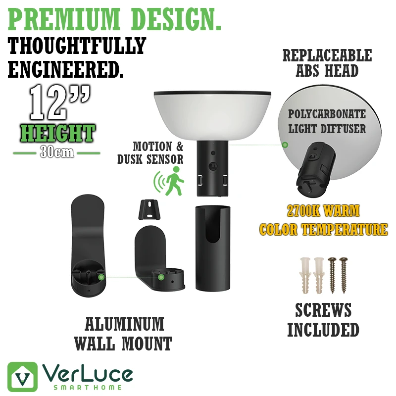 verluce basin series solar wall light specifications